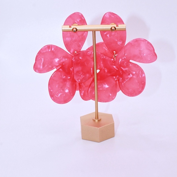 Pink Statement Earrings - Picture 2 of 3